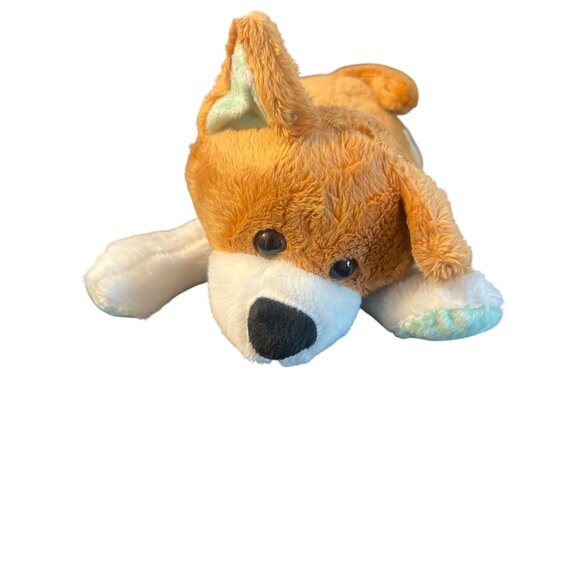 Animal Adventure Plush Dog Stuffed Animal Toy Brown White Green Heart Paws 9" - Picture 1 of 6